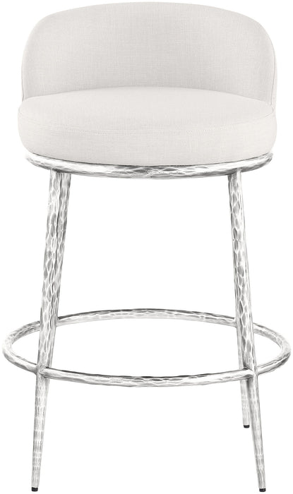 Ferro - Upholstered Counter Stool With Brushed Silver Base - Simple Home Plus