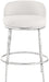 Ferro - Upholstered Counter Stool With Brushed Silver Base - Simple Home Plus