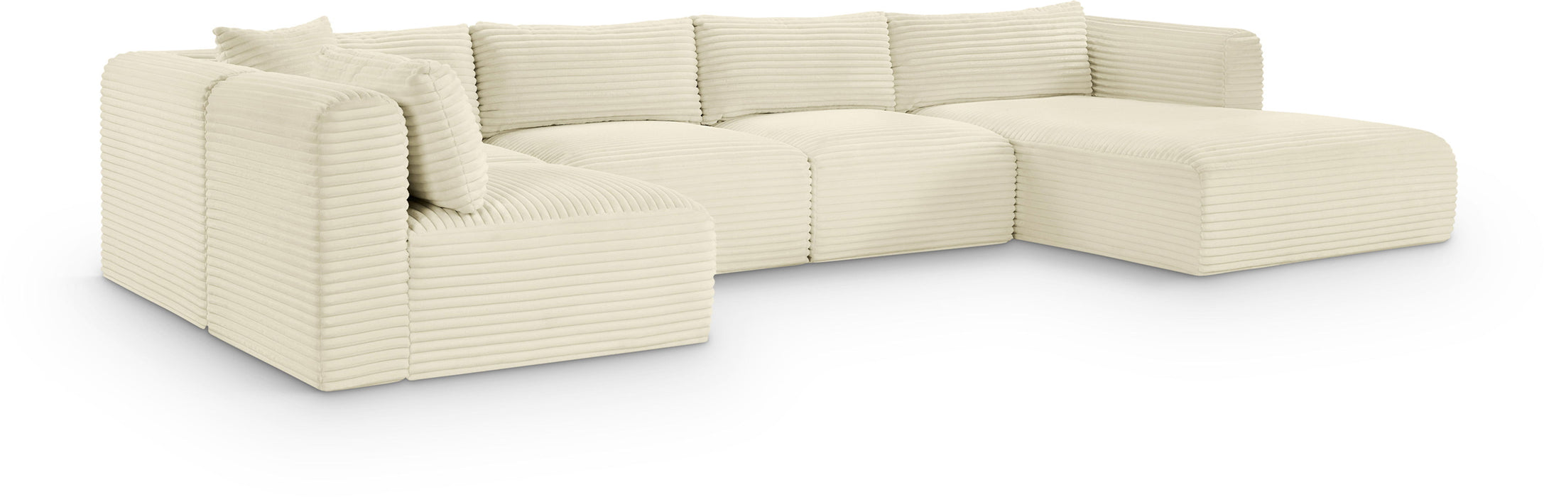 Shaggy - 5 Piece Modular U-Shaped Sectional - Simple Home Plus