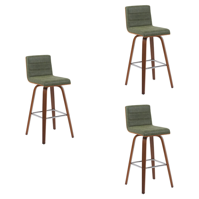 Vienna - Modern Swivel Bar Height Stool - Walnut Finished Wood Frame - Simple Home Plus