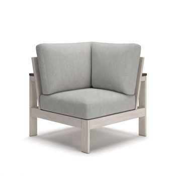 Vista Highlands - Corner With Cushion - Brown / White - Simple Home Plus