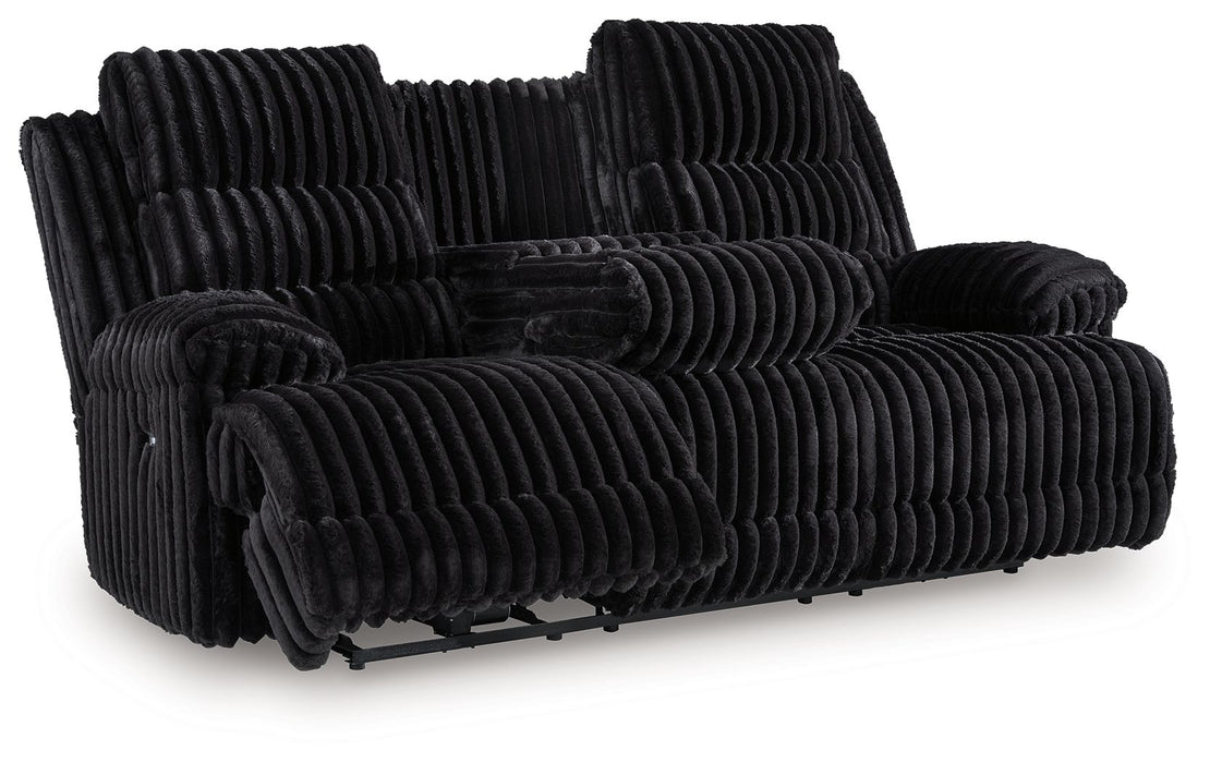 Rhine Falls - Reclining Power Sofa With Drop Down Table - Onyx - Simple Home Plus