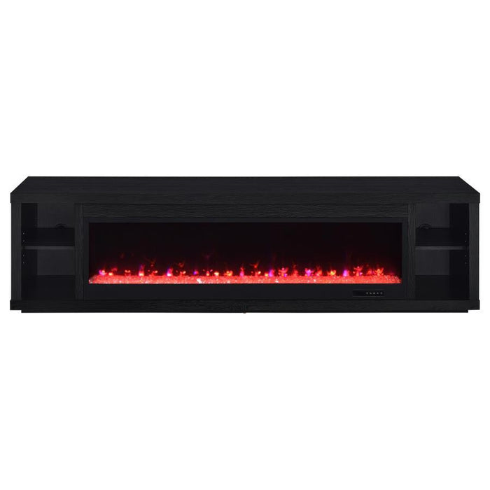 Deiter - 79" TV Stand Fireplace Media Console - Black - Simple Home Plus