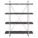Grimma - 4-Shelf Bookshelf - Rustic Gray And Chrome - Simple Home Plus