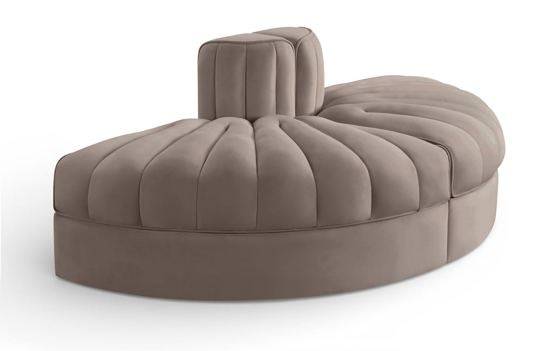 Rummi - Velvet Performance Fabric Upholstered 2 Piece  Rounded Modular Loveseat - Simple Home Plus