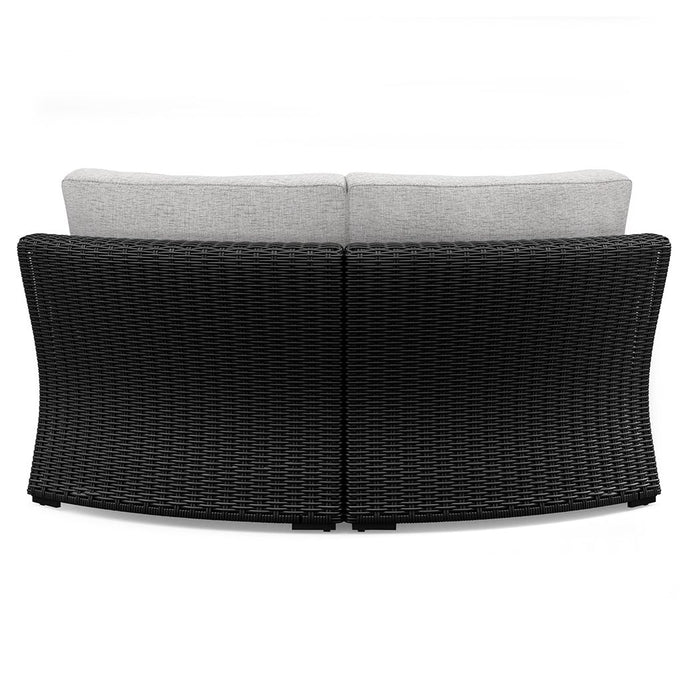 Beachcroft - Curved Corner Chair With Cushion - Black / Light Gray - Simple Home Plus