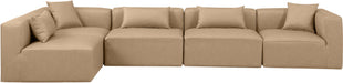 Cube - 5 Piece Modular Sectional - Tan - Simple Home Plus