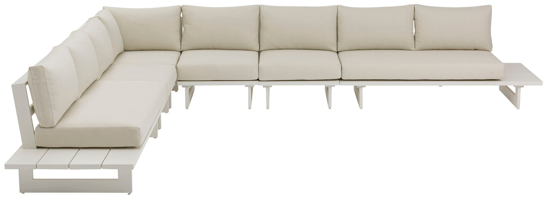 Maldives - 6 Piece Water Resistant Outdoor Patio Modular Sectional With White Base - Simple Home Plus