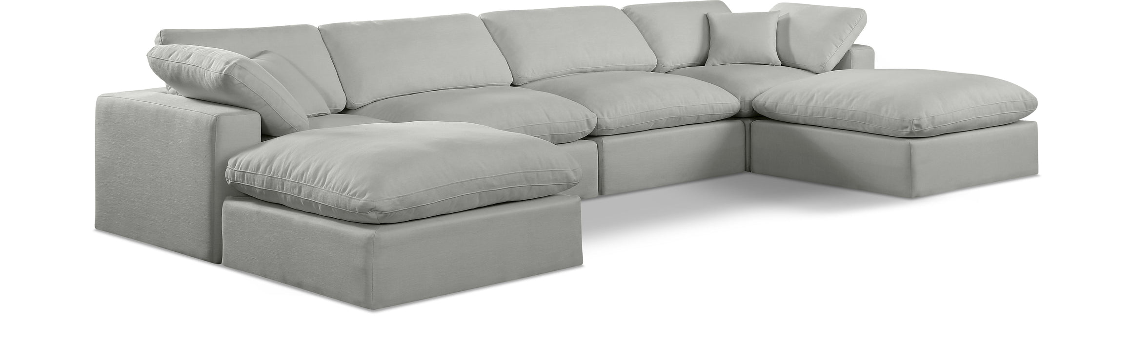 Comfy - 6 Piece Linen Modular Double Chaise Sectional - Simple Home Plus