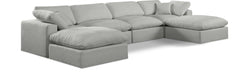 Comfy - 6 Piece Linen Modular Double Chaise Sectional - Simple Home Plus