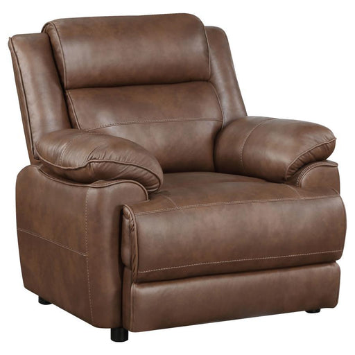 Ellington - Upholstered Padded Arm Accent Chair - Dark Brown - Simple Home Plus