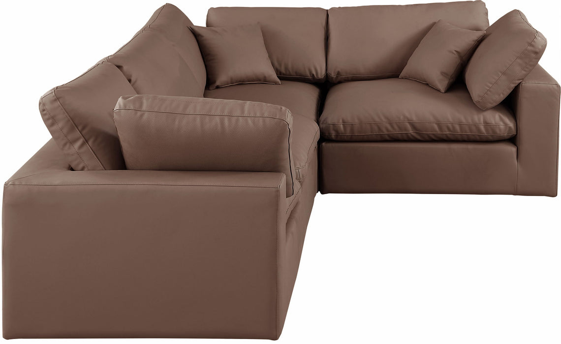 Comfy - 4 Piece Faux Leather Modular Sectional - Simple Home Plus