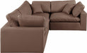 Comfy - 4 Piece Faux Leather Modular Sectional - Simple Home Plus