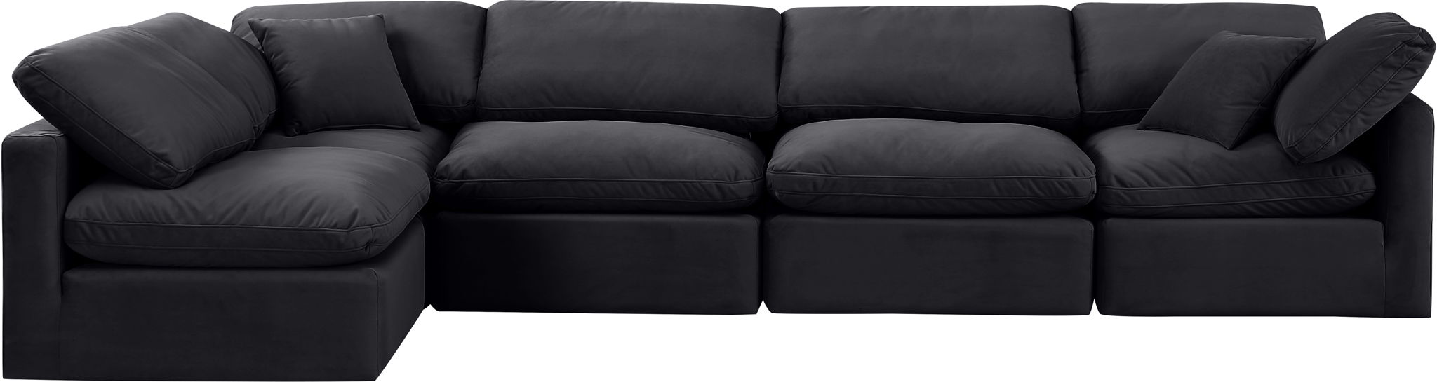 Indulge - Velvet 5 Piece Modular Sectional - Simple Home Plus