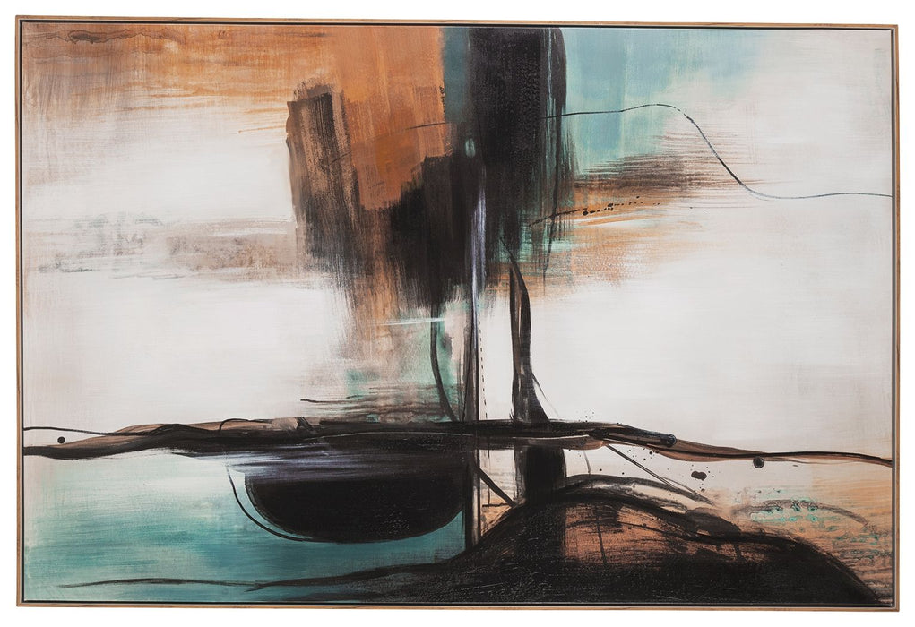 Brunonia - Teal / Orange / Black - Wall Art - Simple Home Plus