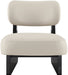 Vetra - Vegan Leather Upholstered Accent Chair - Taupe / Painted Black - Simple Home Plus