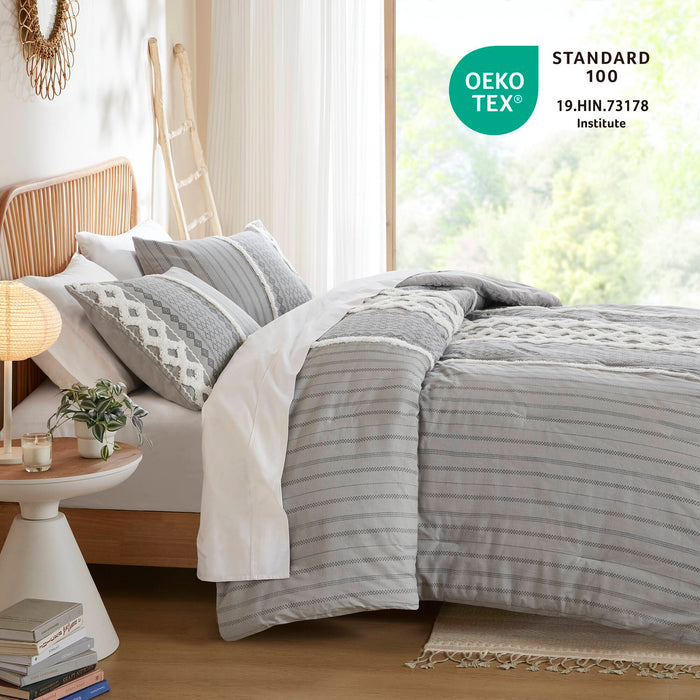 Imani - Printed Comforter Set With - Gray - Simple Home Plus