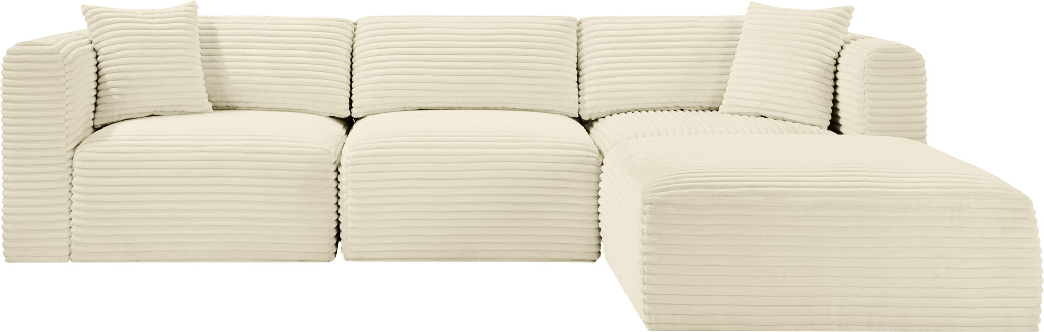 Shaggy - 4 Piece Modular Sectional - Simple Home Plus