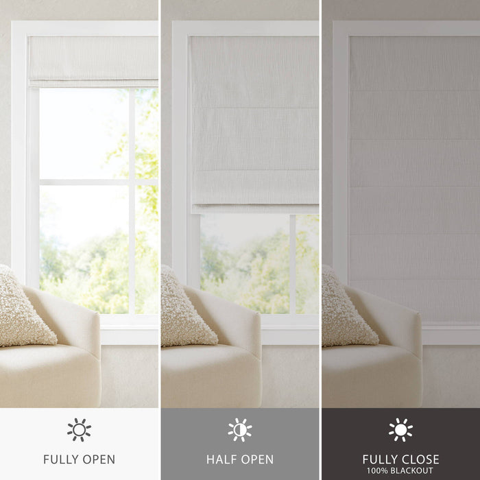 Quincy - 34x64" Total Blackout Cordless Roman Shade - White - Simple Home Plus