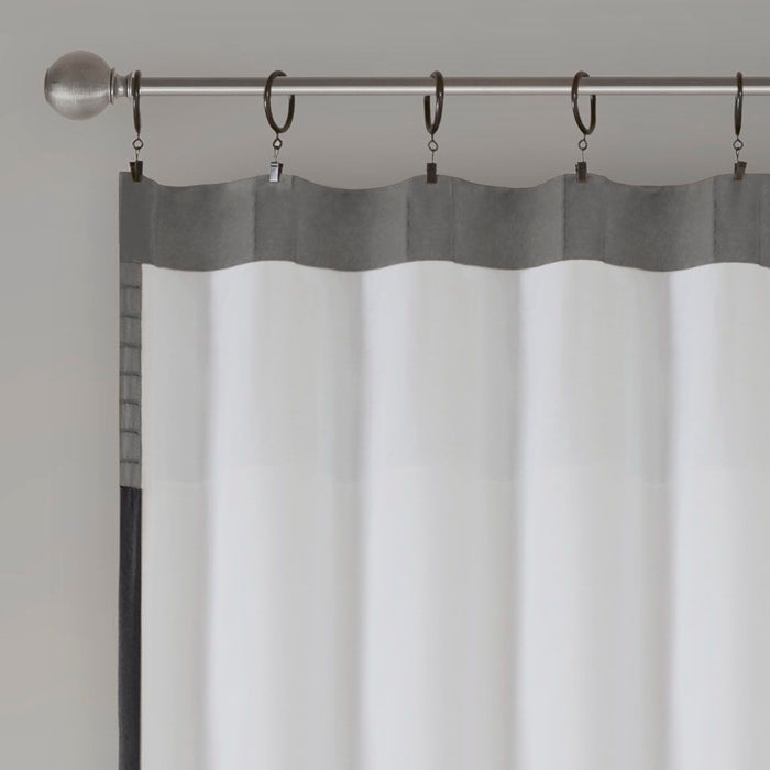 Amherst - Polyoni Pintuck Window Panel - Black - Simple Home Plus