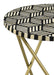 Xenia - Round Bone Inlay Accent Side Table - White And Gold - Simple Home Plus