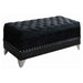 Barzini - Velvet Upholstered Tufted Storage Bench - Black - Simple Home Plus