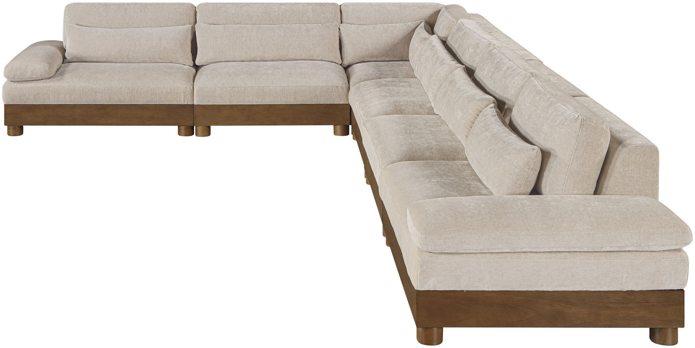 Turin - Chenille Fabric Upholstered Modular Sectional - Taupe - Simple Home Plus