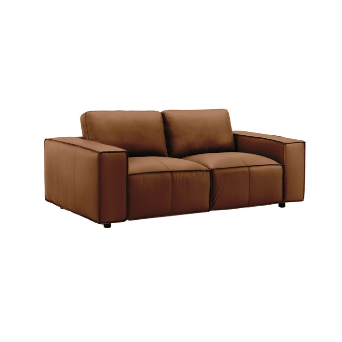 Clayton - Leather Loveseat With Track Arms - Simple Home Plus