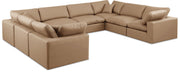 Comfy - 8 Piece Faux Leather Modular Sectional - Tan - Simple Home Plus