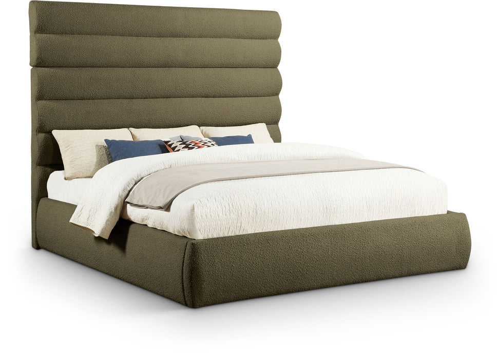 Adam - Boucle Fabric Bed With 70.5" Headboard - Simple Home Plus