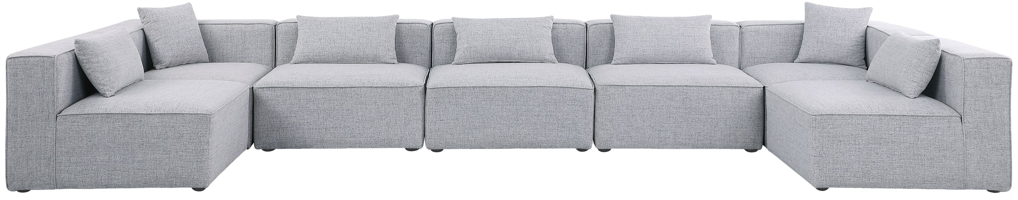 Cube - Linen 7 Piece Modular U-Shaped Sectional - Simple Home Plus