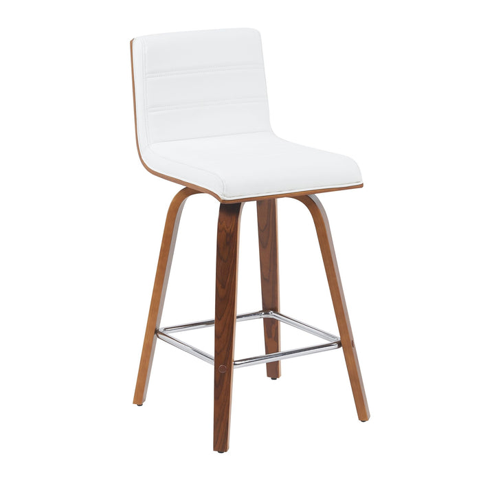 Vienna - Modern Counter Height Swivel Bar Stool - Walnut Finished Wood Frame - Simple Home Plus