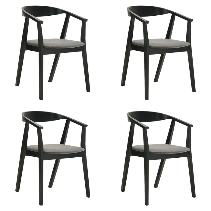 Santana - Wood Dining Chair With Black Frame - Simple Home Plus