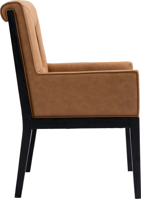 Gwendolyn - Faux Leather Dining Arm Chair With Black Frame - Simple Home Plus