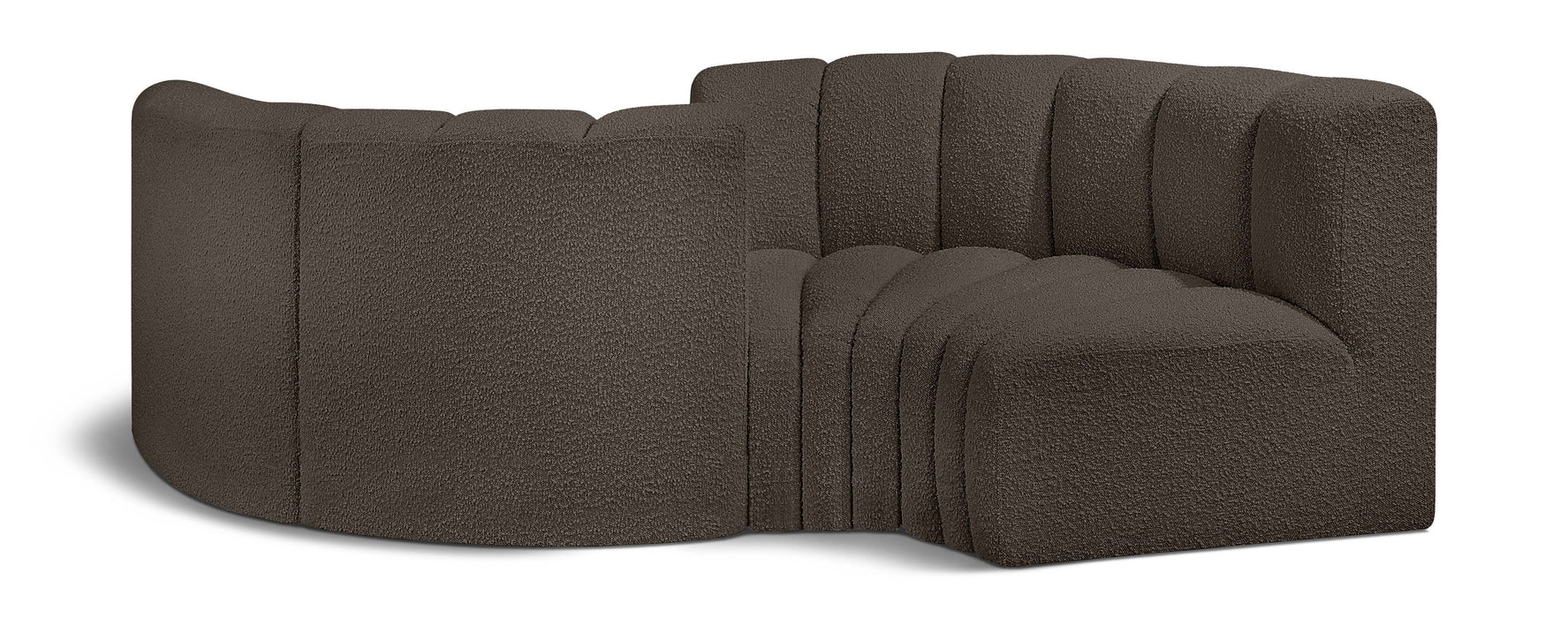 Arc - Boucle Fabric 4 Piece Curved Modular Sofa - Simple Home Plus