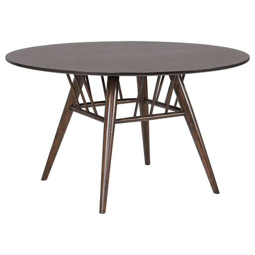 Everton - Round Wood Dining Table - Dark Walnut - Simple Home Plus