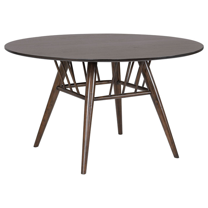 Everton - Round Wood Dining Table - Dark Walnut - Simple Home Plus