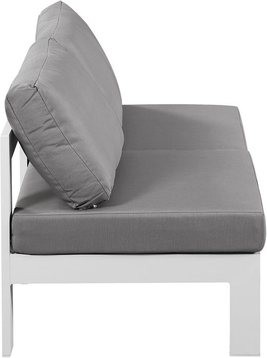 Nizuc - Outdoor Patio 2 Seat Armless Modular Sofa With White Frame - Simple Home Plus