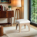 Lawson - Chenille Fabric Ottoman - Natural Base - Simple Home Plus