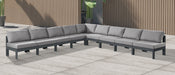 Nizuc - Outdoor Patio 9 Piece Modular Sectional With Gray Frame - Simple Home Plus