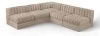Rummi - Armless Velvet Performance Fabric Upholstered 5 Piece Modular Sectional - Simple Home Plus