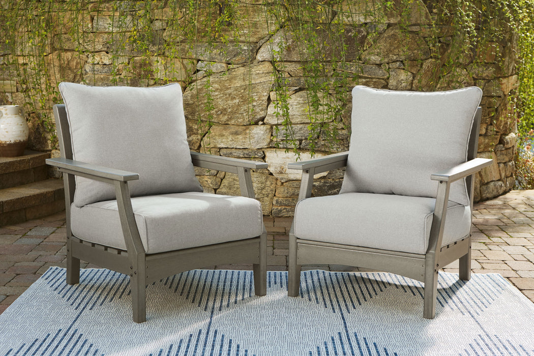 Visola - Gray - Lounge Chair w/Cushion (Set of 2) - Simple Home Plus