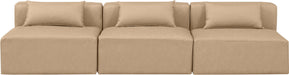 Cube - Modular 3 Piece Armless Sofa - Tan - Simple Home Plus