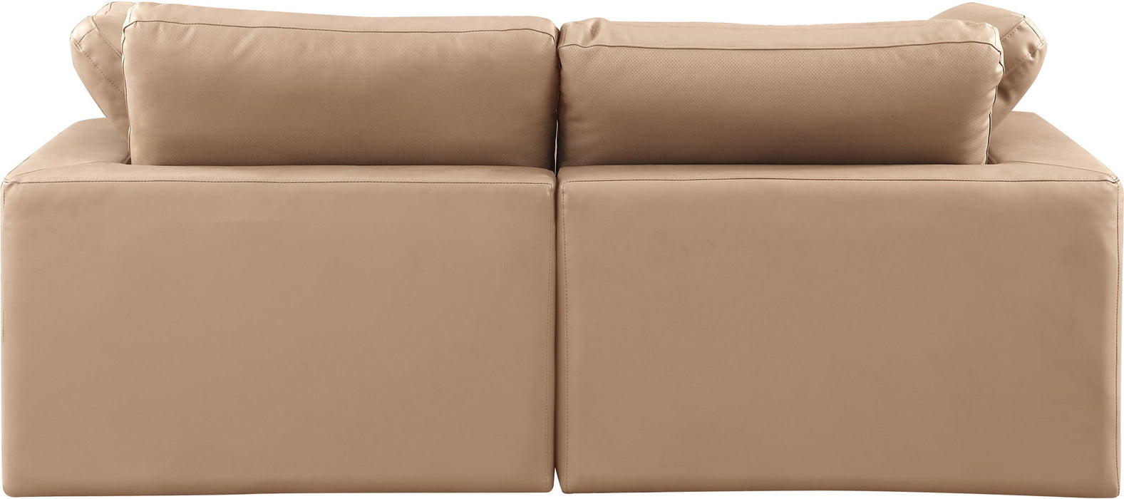 Comfy - Faux Leather Modular Sofa 2 Pieces - Tan - Simple Home Plus