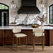 Riccio - Stool - Walnut And Gold Frame - Simple Home Plus