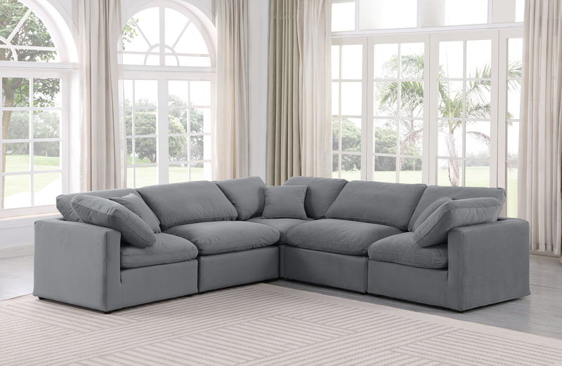 Indulge - Velvet 5 Piece Modular Corner Sectional