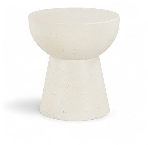 Avaya - Concrete And Fiberglass Indoor / Outdoor End Table - Cream - Simple Home Plus