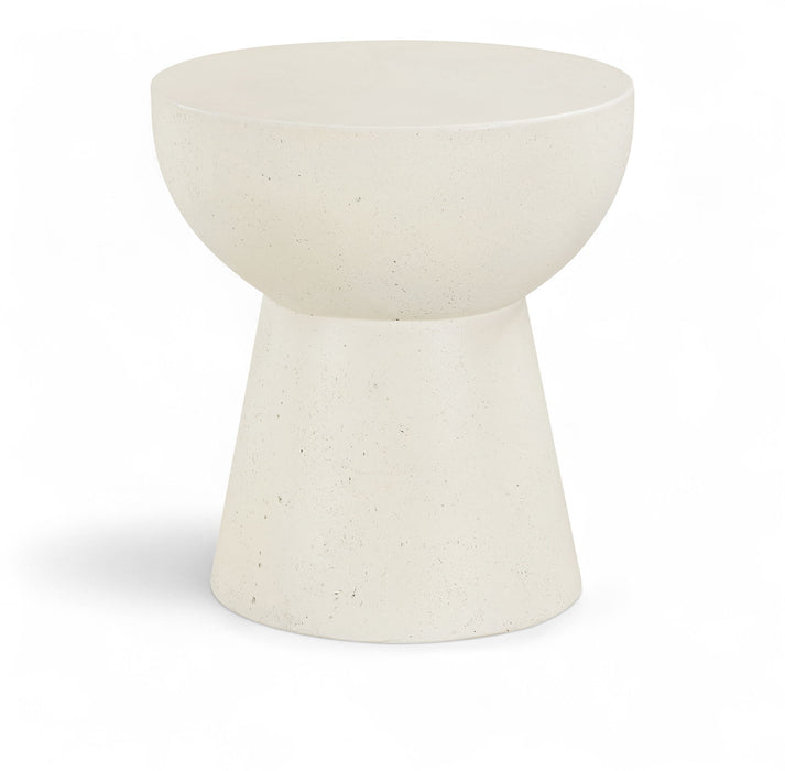 Avaya - Concrete And Fiberglass Indoor / Outdoor End Table - Cream - Simple Home Plus