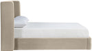Kendall - Velvet Upholstered Bed - Cream - Simple Home Plus