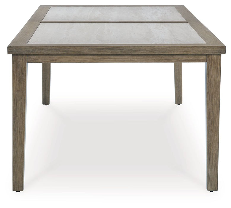 Rainier Ranch - Brown / Beige - Rectangle Dining Table With Umbrella Option - Simple Home Plus